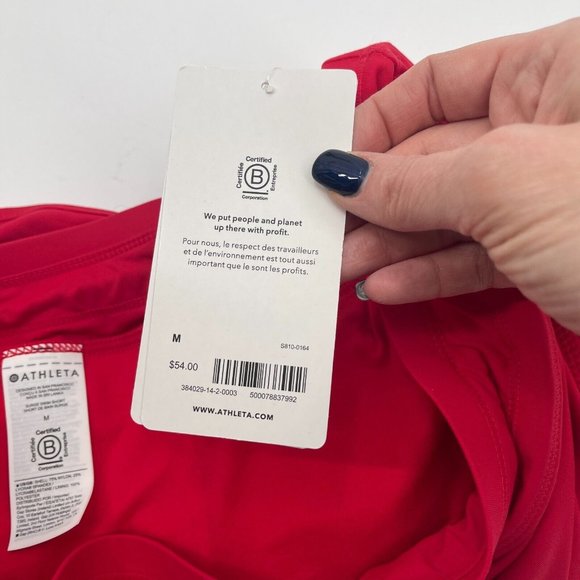 Athleta Womens Swim Bottoms Medium Red Surge Swim Short Stretchy Casual UPF New - Picture 9 of 14